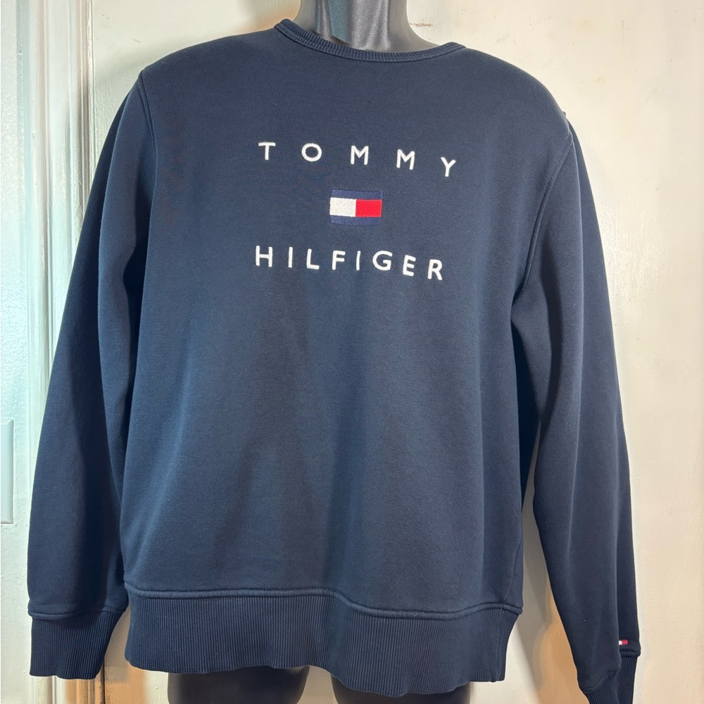 Tommy Hilfiger Men's Dark Blue Crewneck Sweater - Picture 5 of 5